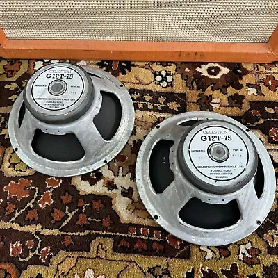 Pair 2x Vintage 1985 Celestion Marshall G12T-75 75w 15ohms T3760 12  Speaker • $246.28