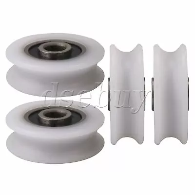 4Pieces Bearing U-Groove Nylon Pulley Wheel Track Roller Replacement Accessory • $8.90