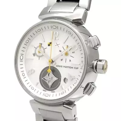 Louis Vuitton Tambour Lovely Cup Chronograph Q132C Quartz White Bracelet Mens • $1380