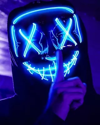 *LED* Purge Mask Multicoloured Cosplay Mask   (blueredgreenyellow) • $14.99