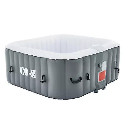 5 Foot Square Inflatable Spa Tub Indoor Outdoor Hot Tub With Control Panel Gray • $366.27