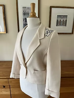 Vintage Louis Feraud Paris Cream Pure New Wool Jacket EU 38 UK 10 • £10