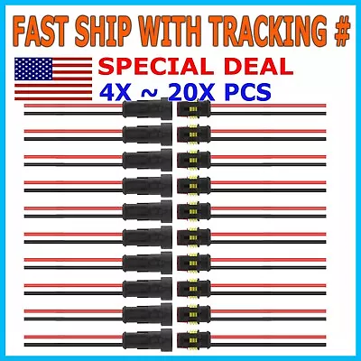 $5.99 • Buy 2~ 20X Car Waterproof Electrical Wire Cable Connector Male Female 2Pin Plug Kit