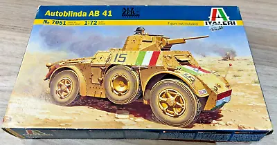 Italeri 1/72 7051 WWII Italian Pz.Autoblinda AB 41 Armoured Car New Old Stock • $36.95