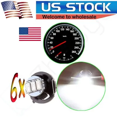 6Pcs White 3014 3SMD T4/T4.2 Neo Wedge LED Dash Switch Panel Lights Bulbs 10mm • $7.29