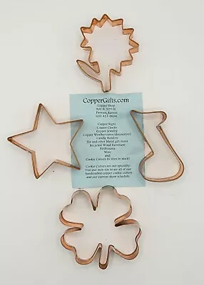 Set Of 4 BRAMAN Copper Cookie Biscuit Cutters Music Note Star Shamrock Flower • $20.97