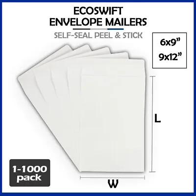 White Self-Seal Envelope For Shipping Mailing Kraft Paper Letter 28-lb 1000 500+ • $2.79