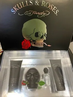 Ed Hardy Skulls And Roses By Christian Audigier 4PC Gift Set For Men  • $76