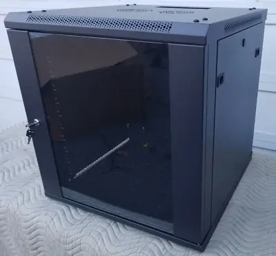 12U Wall Mount Network Server Cabinet - Glass Door 600MM Deep W/ Fan • $160