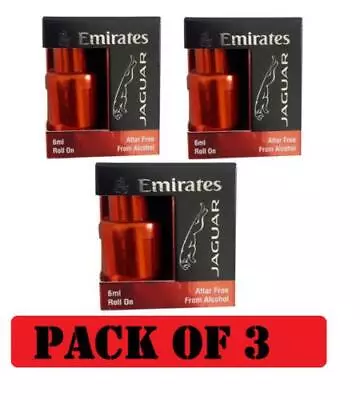 Emirates Jaguar Alcohol Free Attar Collection For Men & Women - 6 Ml Pack Of 3 • $24.13