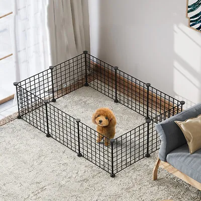 £14.99 • Buy 10 Panels Pet Dog Play Pen Puppy Rabbit Playpen Detachable Cage Fence Kennel UK