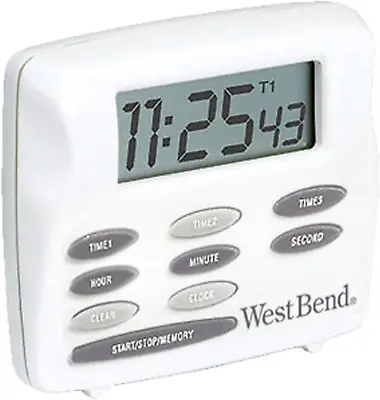 40053 Easy To Read Triple Digital Magnetic Kitchen Timer Features Clock Large Di • $23.28