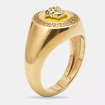 Versace Medusa Enamel Gold Tone Ring Size 65 • $137.55