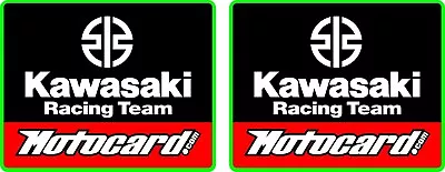 Kawasaki Racing Team / Motocard Decals X2 - ZX6R ZX10R Ninja Team Green • £6