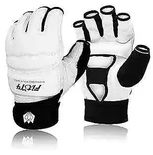 FitsT4 Half Mitts MMA UFC Training Boxing Punch Bag Martial Arts Large White • $25.86