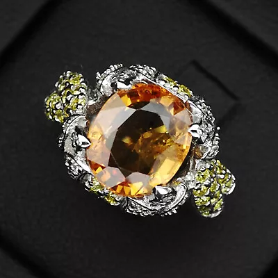 Delicate Yellow Golden Sapphire Oval 4.90Ct 925 Sterling Silver Handmade Rings • $24.99