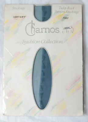 Charnos Fashion Collection Nylon Stockings Light Navy Tulip Back Size 1 / Small  • £9.95