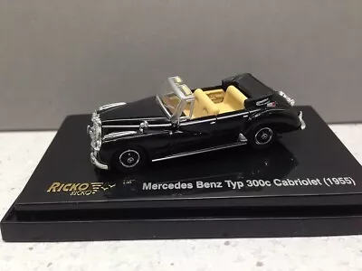 Ricko 38827 1:87 1955 Black Mercedes Benz 300c Cabriolet Top Down Car • $15.19