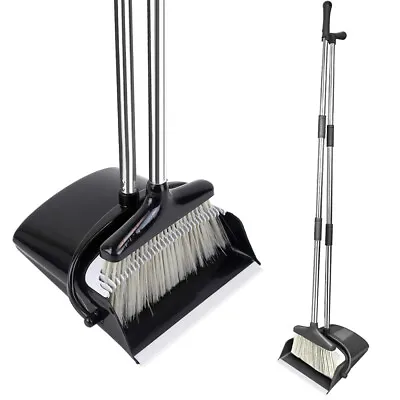 Broom And Dustpan Set With Sturdy Long Handle Combo For Kitchen Indoor Outdoor • $21.99