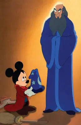 Mickey Mouse Apprentice Yensid Disney Fantasia Cel Poster • $29.99