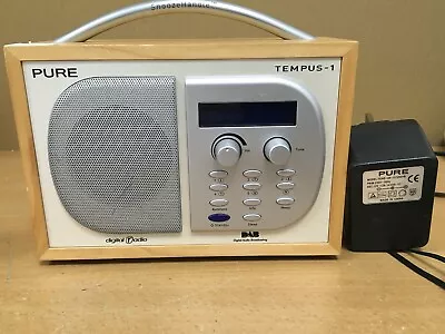£16.82 • Buy PURE Tempus-1 DAB Radio FM Wooden Desktop Woodgrain With Adaptor 