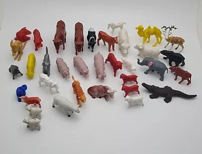 Vintage Plastic Molded And Solid Animal Toy Figures Lot  • $9.50