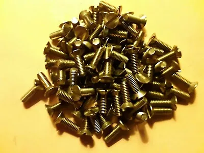 #8-32 X 3/4  FLAT HEAD SLOTTED BRASS MACHINE SCREWS PLAIN SELECT QTY • $8