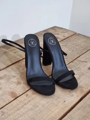 £10 • Buy Missguided Open Toe Black Faux Suede Sandals High Heel Shoes Size Uk 8 Euro 41