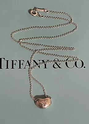 TIFFANY & Co Elsa Peretti Bean Small Pendant Necklace Vintage Tiffany Necklace • $57