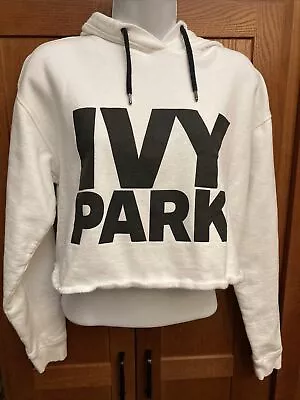 £19.77 • Buy IVY Park Cozy White Graphic Print Cropped  Pullover Hoodie Sweatshirt, Small