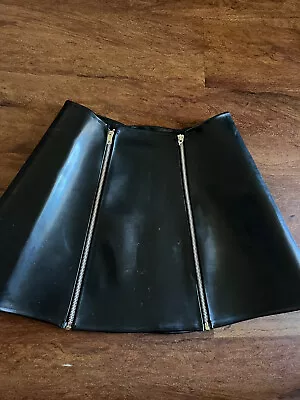 Cykxtees Latex Black Skirt Flare Zippered Goth Fetish Sz S/m • $60