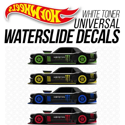 1/64 Scale MONSTER Custom White Toner Universal WaterSlide Decal For Hot Wheels • $3.99