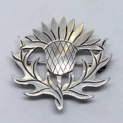 AG Vintage HANDMADE Celtic Scottish Thistle Sterling Silver BROOCH 5.9 G • $85