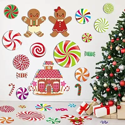 $13.06 • Buy Christmas Wall Stickers Christmas Wall Decals Candyland Decorations Gingerbread