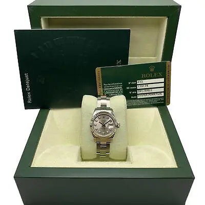 Rolex Datejust 26mm 179174 Stainless Steel Silver Diamond Dial Watch Box Papers • $10948.88