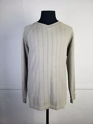 $5 • Buy Columbia XCO Beige Ribbed Cotton V Neck Pullover Sweater Mens XL