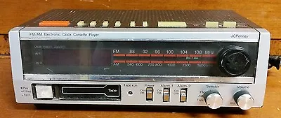 Vintage Jcpenny Am/fm Electronic Clock Cassette Player Alarm Clock 680-3743 • $17.99