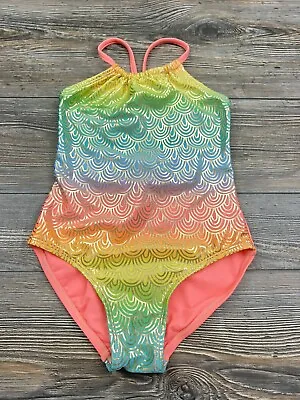 Cat & Jack Girls On-Piece Bathing Suit Size 6X Multi-Color Shimmer CUTE!! • $8