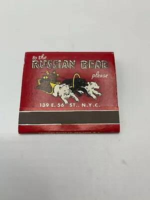 VTG To The Russian Bear Restaraunt E 56th NYC New York City Matches Matchbook • $17.99