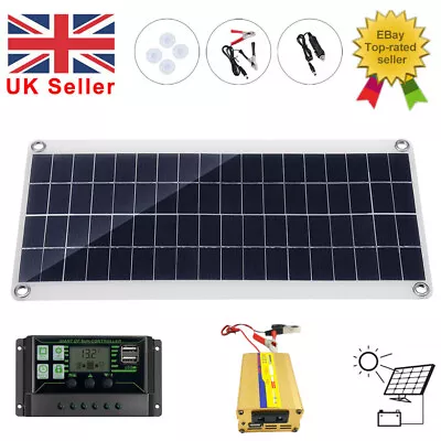 Solar Panel + 220W Solar Power Inverter System Kit + 60A Control RV Camper Van # • £40.79