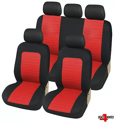 For Mini Cooper Bmw Red Black Soft Fabric Front & Rear Car Seat Covers Full Set • £23.99