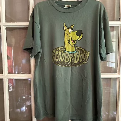 VTG Worn ‘97 Hanna Barbera Scooby Doo T-Shirt Green Size XL Big Face Scooby • $12.75