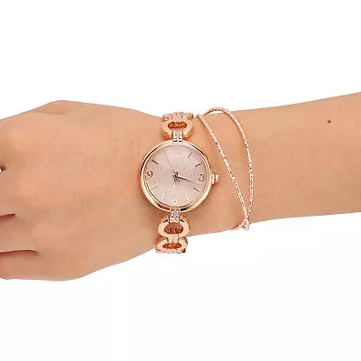 Women Girl Watch Bracelet Set Alloy Elegant Birthday Quartz Watch Jewelry Br SLK • $28.48