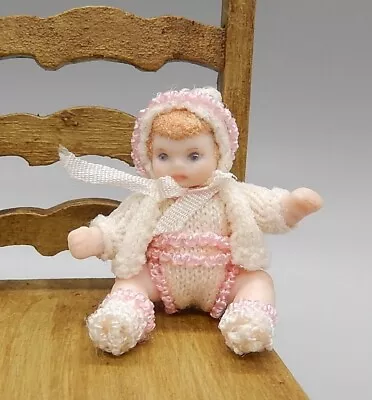 Vintage OOAK Jointed Doll's Toy Baby Dolly Artisan Dollhouse Miniature 1:12 • $24.99