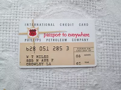 Vintage Phillips 66 International Credit Card / Expiration Date 5/61 / EX Cond. • $10