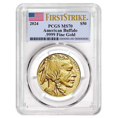 2024 $50 American Gold Buffalo PCGS MS70 FS Flag Label • $2694.09