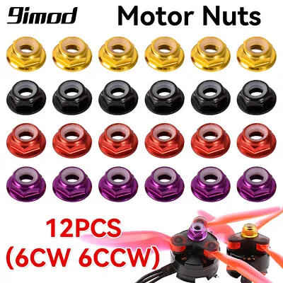 12x M5 Motor Screw Nuts CW CCW Flange Nylon Insert Self-Locking For RC Drone • $9.59