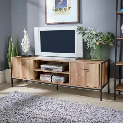 £134.99 • Buy TV Unit Media Stand Storage Cabinet Modern Oak Finish Cupboard And Shelf Storage
