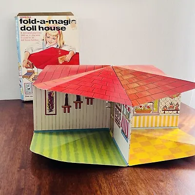 Vintage Fold A Magic Dollhouse With Original Box • $23