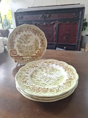 J & G Meakin Penshurst Place Romantic England China Bread/Dessert 4 Plates NICE! • $28.55